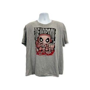 Mens Marvel POP Deadpool Short Sleeve T-shirt Red Size Adult XXL 2XL